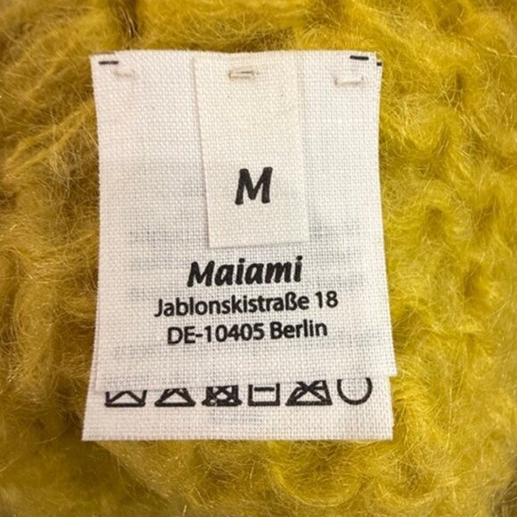 Maiami Mohair Blend Loose Knit Relaxed Fit Pullover in Chartreuse Multi Stripe M - Picture 4 of 6